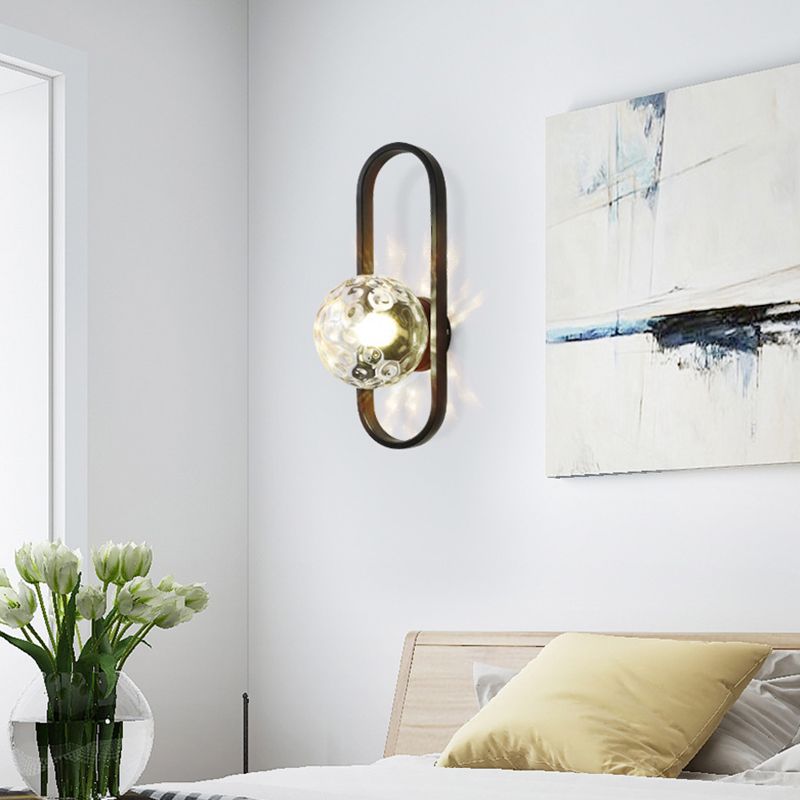 Contemporary Wall Lamp Globe Glass Sconce Lighting for Bedroom