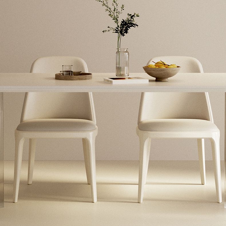 Modern Style 1/3/4 Pieces Dining Table Rectangle Stone Furniture in White