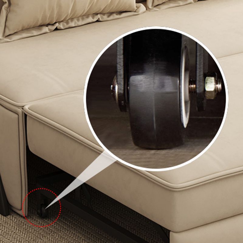 Contemporary Faux Leather Sleeper Sofa Upholstered Armless Sofa Bed