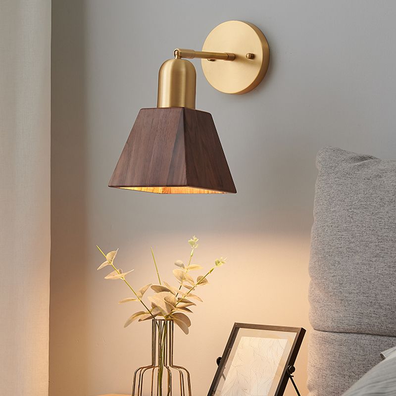 Luz de pared de madera de estilo de pared de estilo contemporáneo para el dormitorio