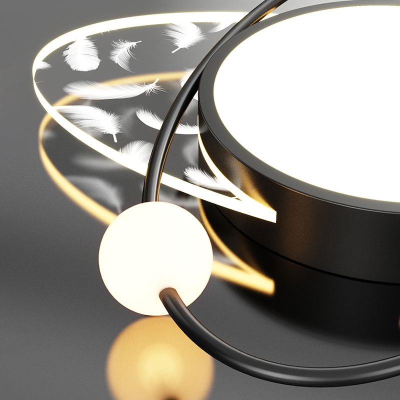 Contemporary Metal LED Flush Light Fixture Geometric Ceiling Flush Mount for Bedroom