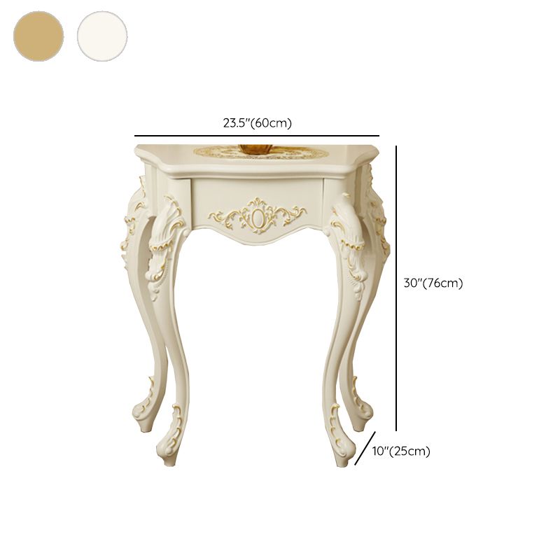 Free Form Shape Contemporary Console Table Wood Console Sofa Table in White