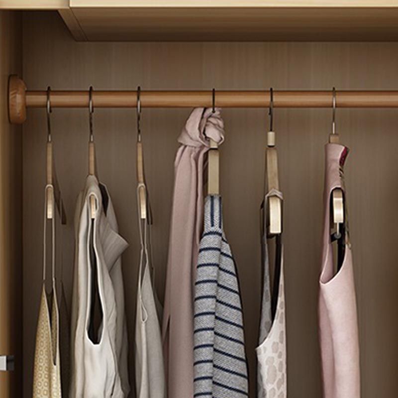 Modern Wooden Wardrobe White Colour Cloth Rod Included Wardrobe Closet for Home