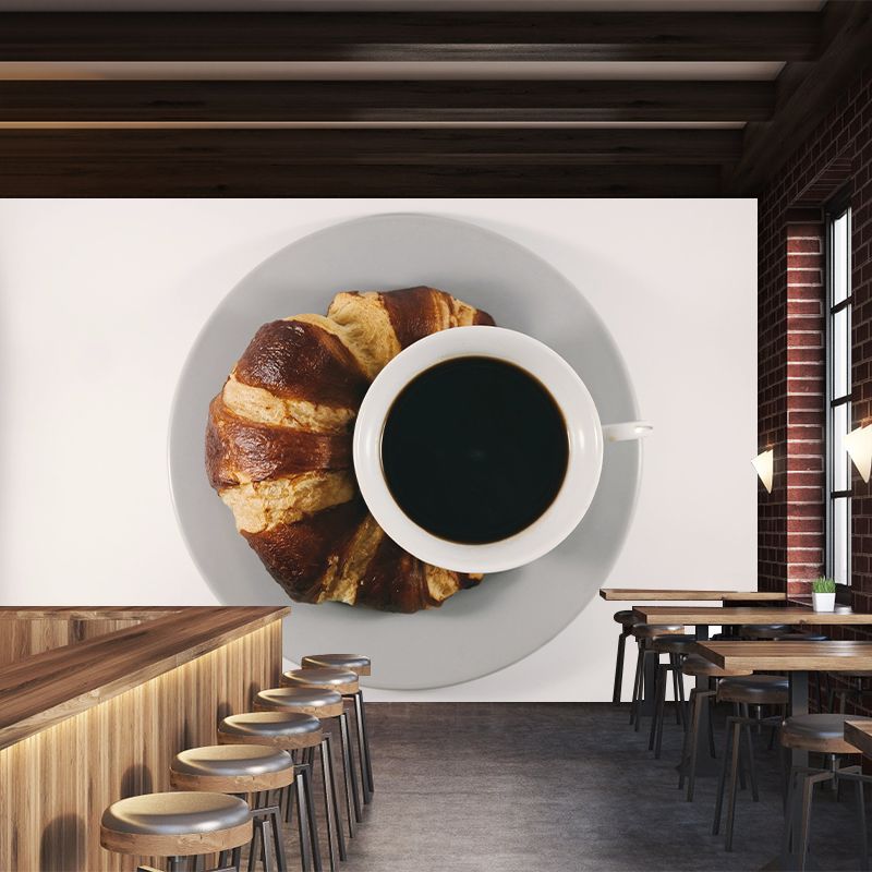 Customized Aromatic Coffee Mural Decal Modern Soft Color for Coffee Shop
