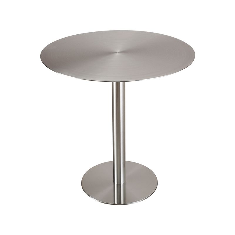 Pedestal Stainless Steel Top Cocktail Table Round Coffee Table for Living Room