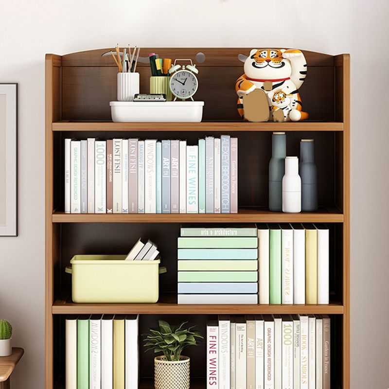 Contemporary Bamboo Bookcase Standard Closed Back Bookshelf with Shelves