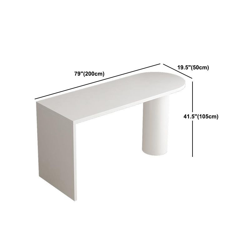 Contemporary Double Pedestal Bar Table White Solid Wood Bar Dining Table