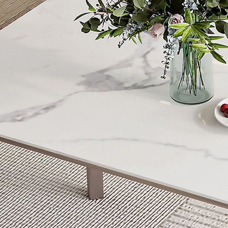 Modern Sintered Stone Top Table Rectangle Table with Metal Base