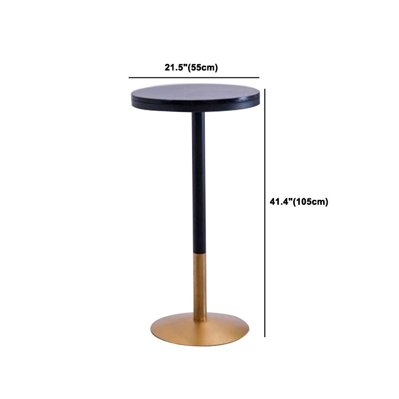 1/3/4 Pieces Glam Iron Bar Table Set Round Bistro Set with Black Faux Marble Top