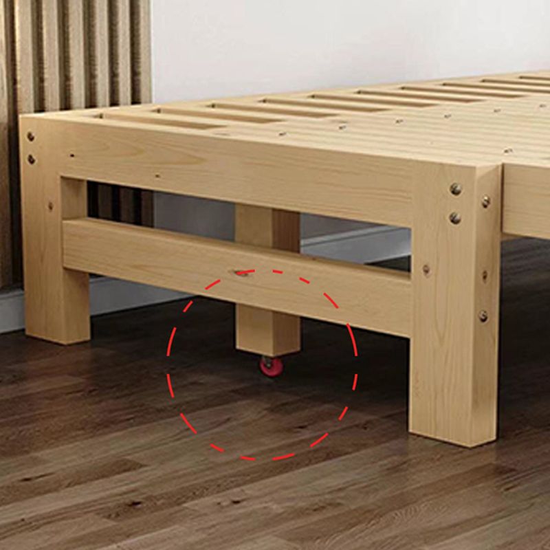 Scandinavian Styled Natural Platform Bed Solid Wood Kid Bed