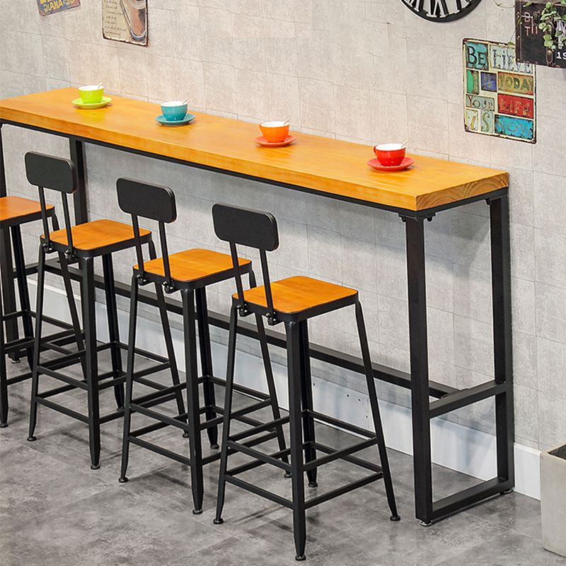 Contemporary Style Brown Barstool Low Back Bar Stool with Metal Legs