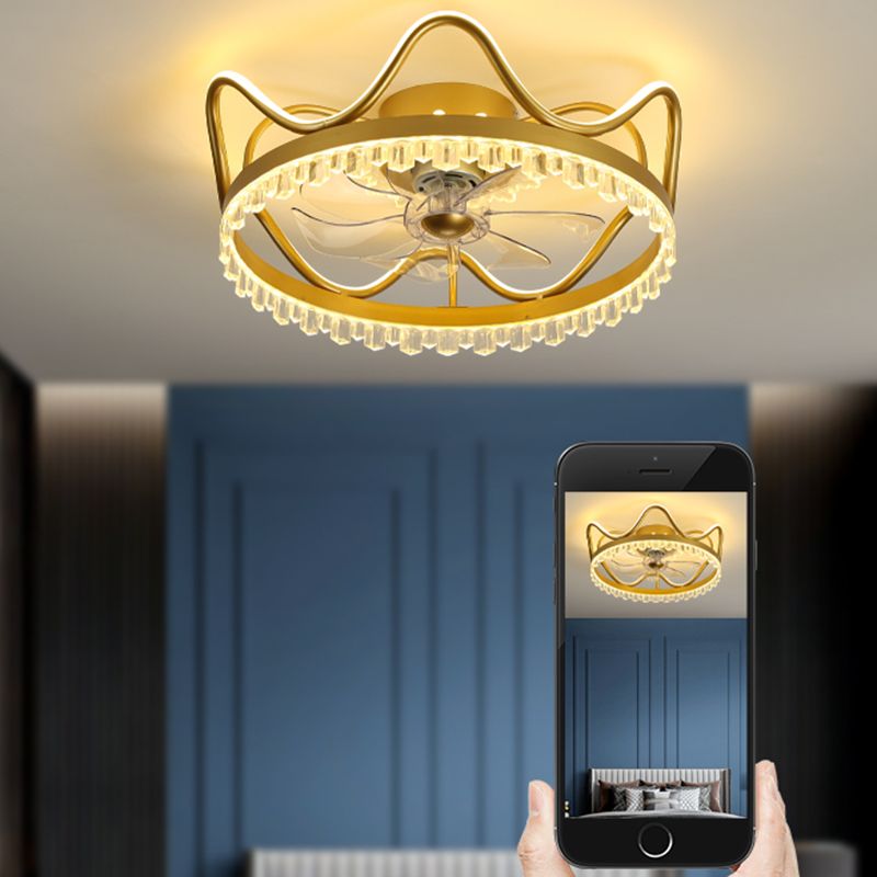 Metal Round Ceiling Pendant Modern Style 2 Lights LED Flush Light for Bedroom
