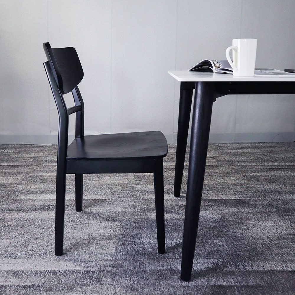 Sillas de cocina de madera contemporáneas con respaldo de escalera, silla lateral de comedor