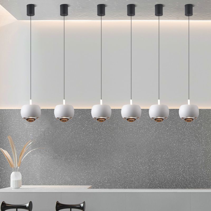 Round Metal Hanging Pendant Light Nordic LED Suspension Pendant Light