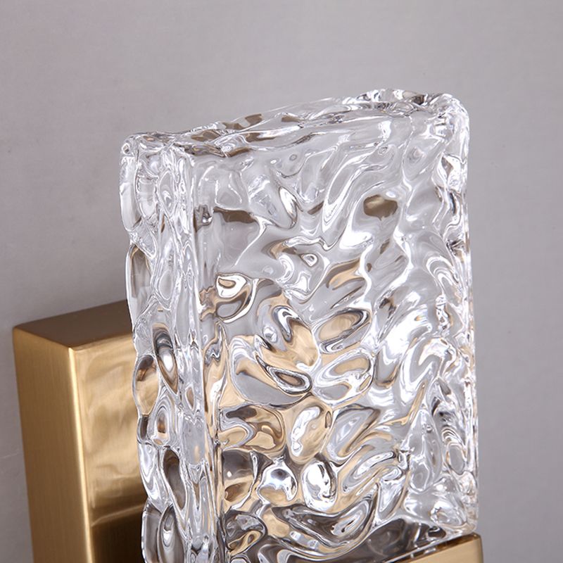 Crystal Shade Wall Light Sconce Modern Rectangle Shade Wall Lighting for Bedroom