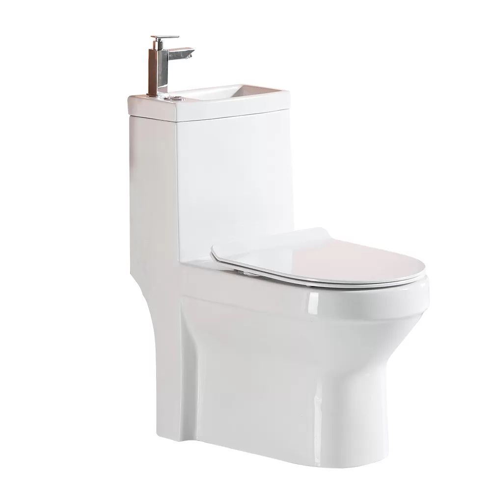 Modern Floor Mount Toilet Bowl Elong Toilet with Seat for Bathroom