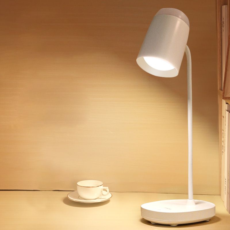 Lámpara de estudio de tono de cúpula alargada Macaron Plástica para niños Ligera de mesa LED