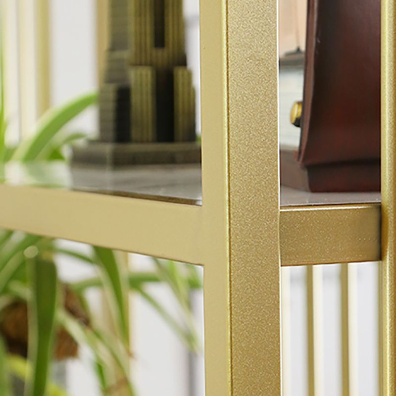 Light Luxury Standard Shelf Bookcase Metal 6-Tier Open Back Shelf