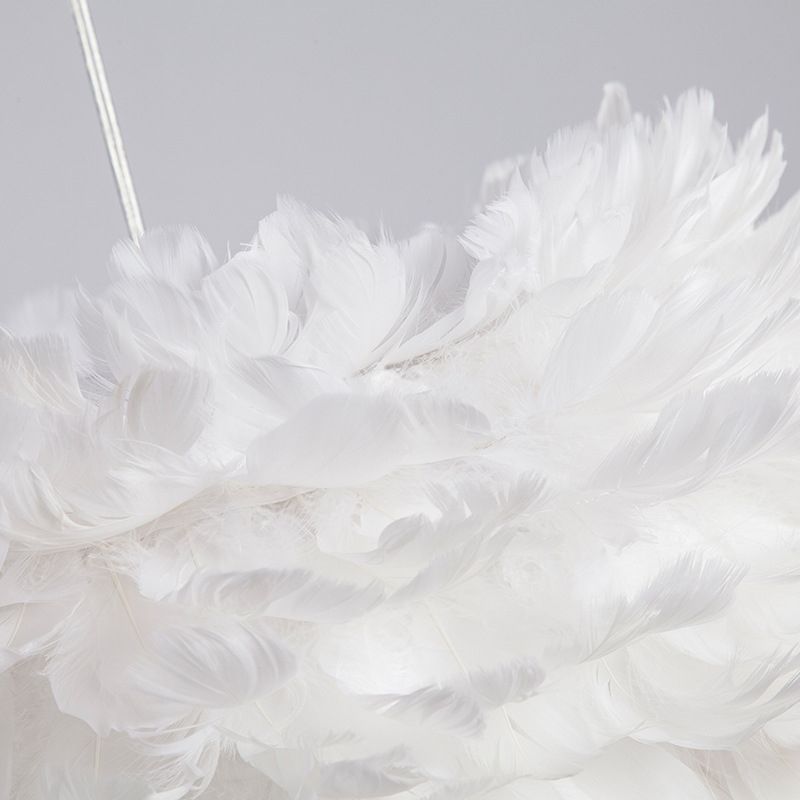 Eigentijdse bol kroonluchter hanger lichte veer gesuspendeerd verlichting voor slaapkamer