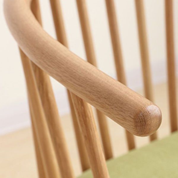 Sillón de madera contemporáneo para estancia en familia, acabado mate, respaldo Windsor, silla de comedor
