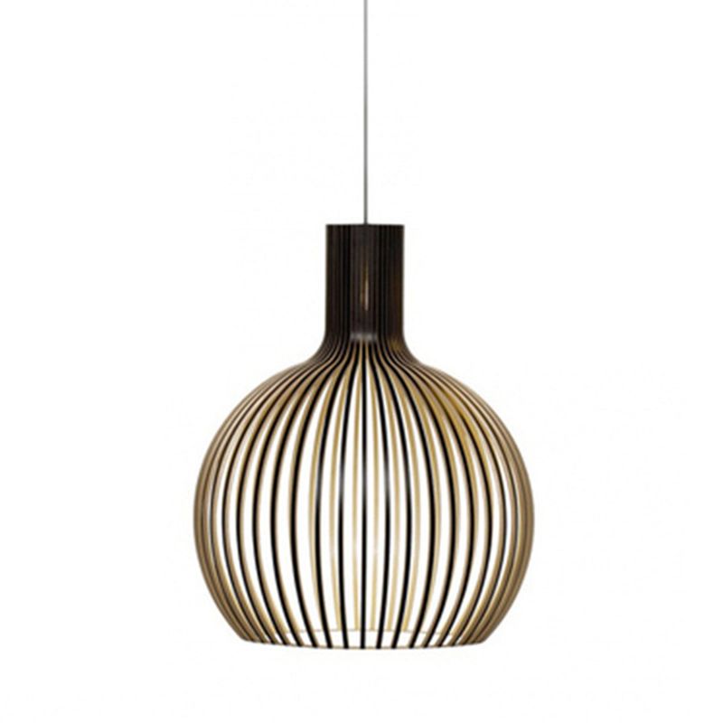 Forme de cage d'oiseau en bois massif Lumières suspendues de style moderne 1 lumière suspendue Lumière pour chambre à coucher