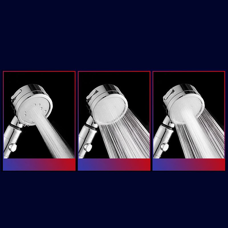 Contemporary Handheld Shower Head Round 3 Setting Spray Head in Silver