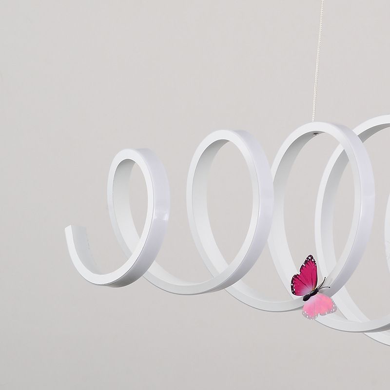 Linear Metal LED Island Light Fixture Modern Ceiling Pendant Light for Dining Room