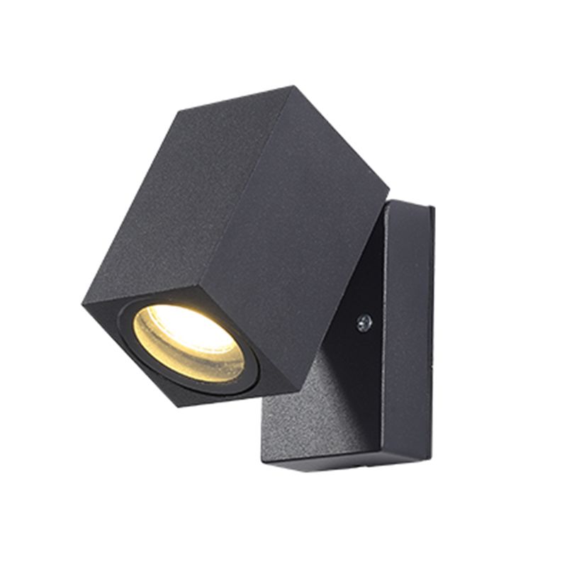 Simple Wall Sconce Rectangular Outdoor Wall Light Fixture with Metal