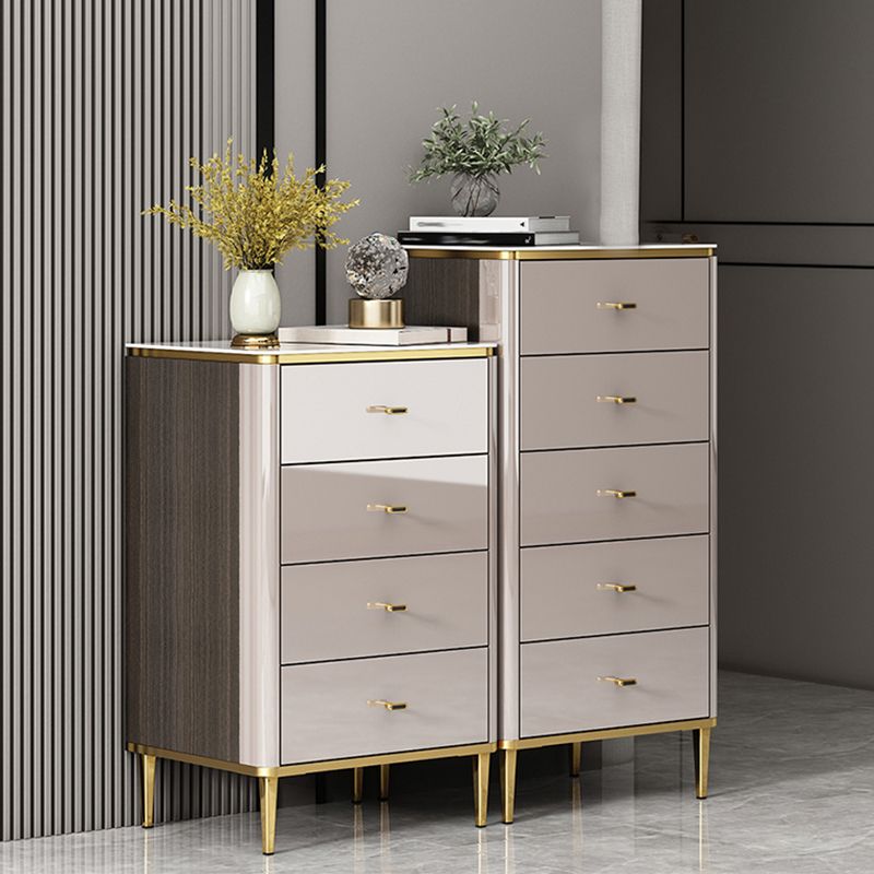 Glam Vertical Lingerie Chest Stone Storage Chest with Drawers for Bedroom