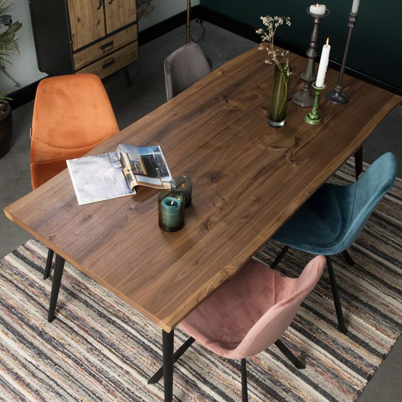 Modern Solid Wood Kitchen Dining Table Standard Rectangle Dining Table with 4 Legs Base