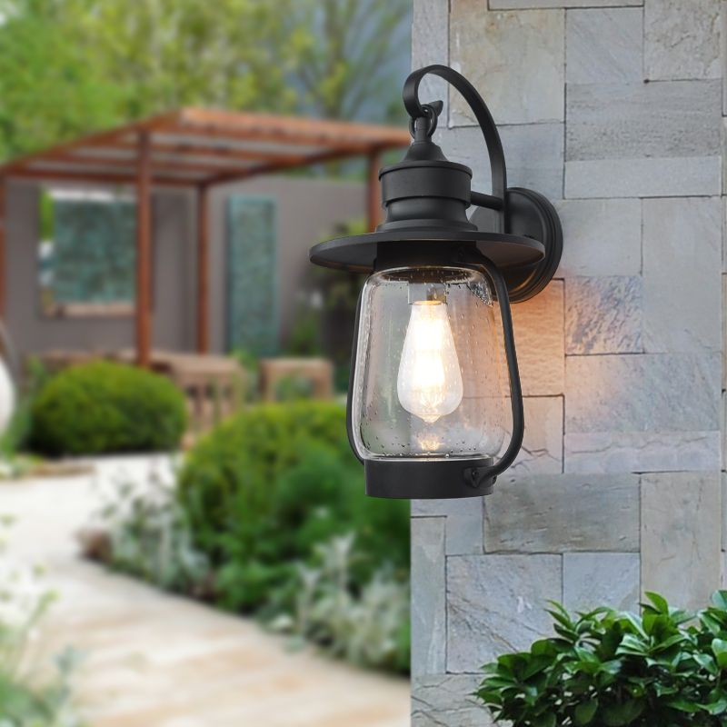 1 lampadario armato montato a parete lampada vintage neri limpidi limpidi sedute di vetro