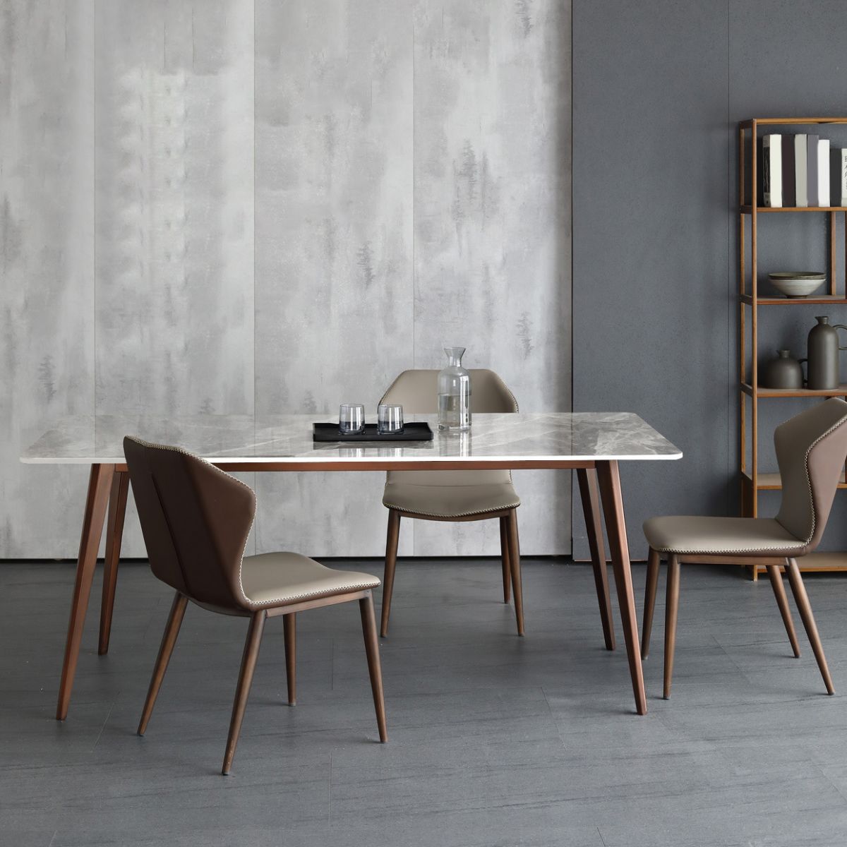 Sintered Stone Dining Table Mid-Century Modern Dining Table with 4 Legs