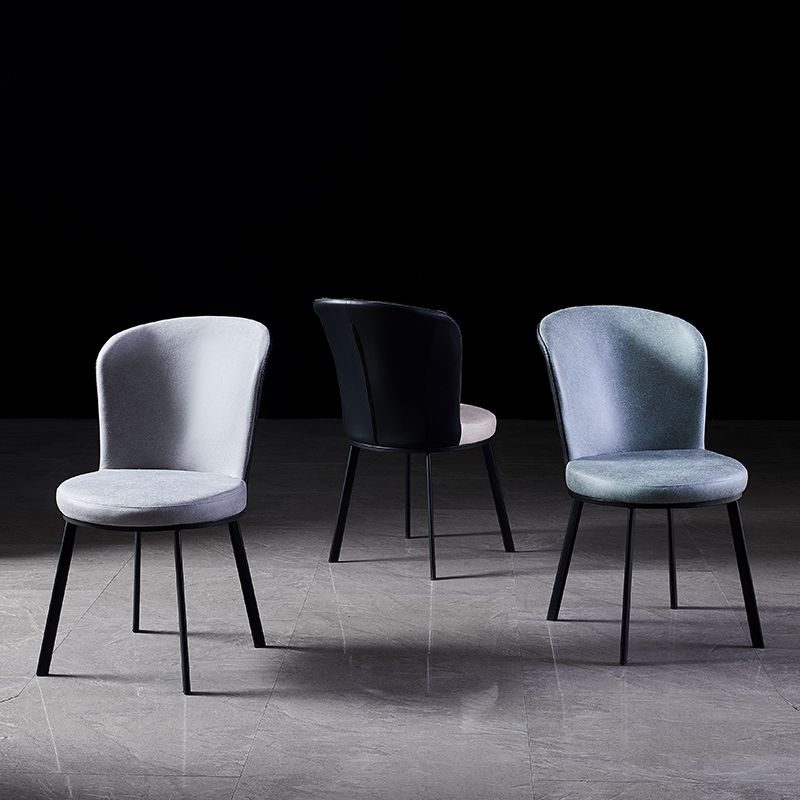 Sillas de comedor tapizadas sin brazos estilo moderno Silla de comedor con respaldo macizo (juego de 2)