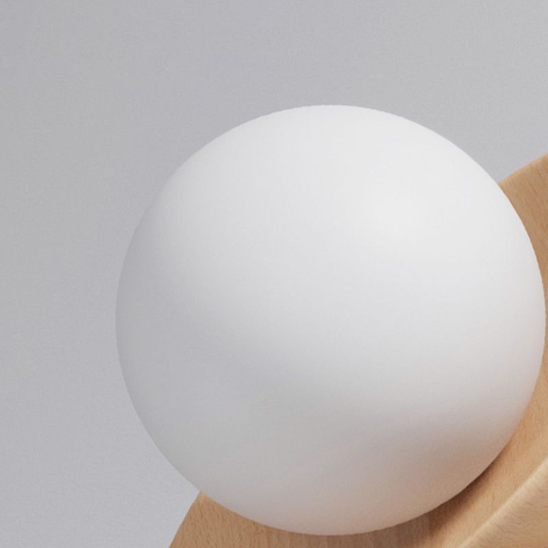Modern Style Spherical Shape Ceiling Light Wood 1 Light Ceiling Light for Restaurant