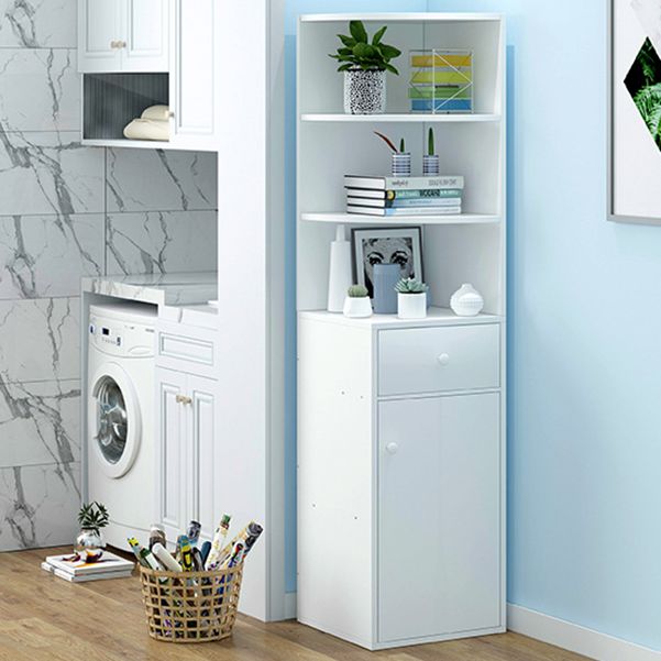 Corner Shelf Bookcase White Bookshelf with Doors for Home Office