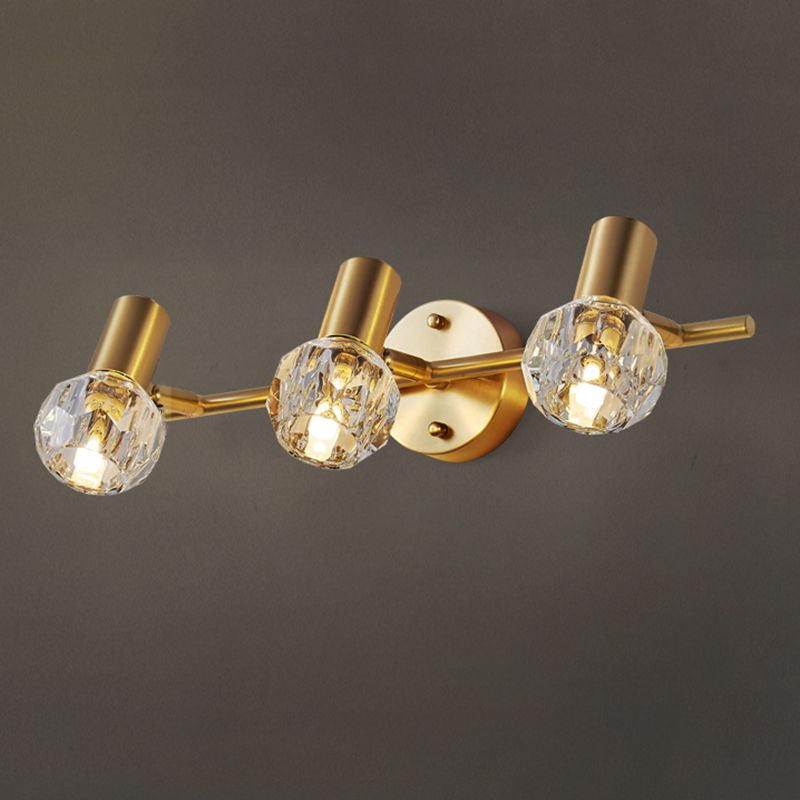 Modern Style Bulb Shaped Wall Lighting Fixture Bathroom Wall Mounted Light in Gold
