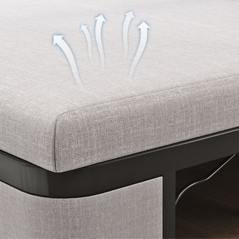 Modern Futon Sofa Bed Fabric with Storage Cushion Back Square Arms Sleeper Sofa