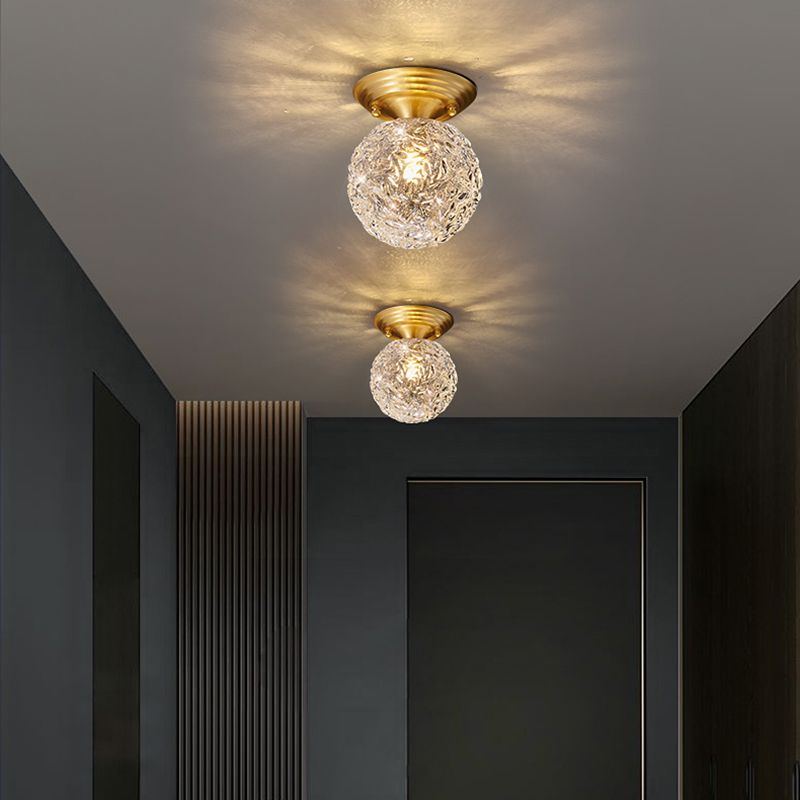 Modern Style Spherical Shape Ceiling Light Glass 1 Light Ceiling Light for Restaurant