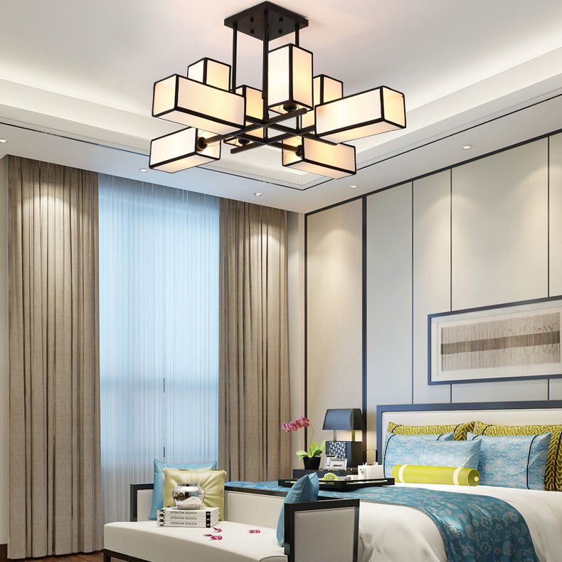 Minimalist Sputnik Hanging Lamp Fabric Chandelier Lighting for Living Room
