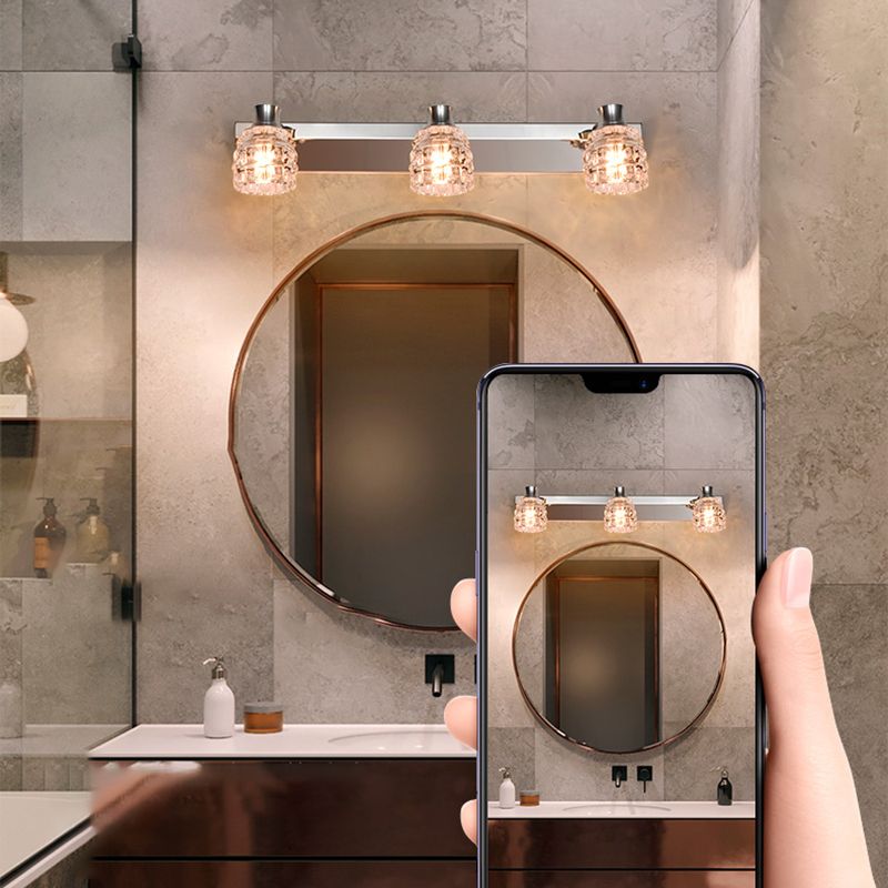 Makeup Mirror Light Modern Style Simple Stainless Steel Mirror Lamp Fixture for Bathroom