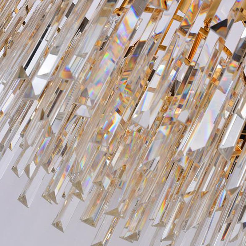 Abgestufte Kronleuchterlampe moderne Kristall 8 Köpfe Bernsteinhänge Anhänger Licht für Wohnzimmer