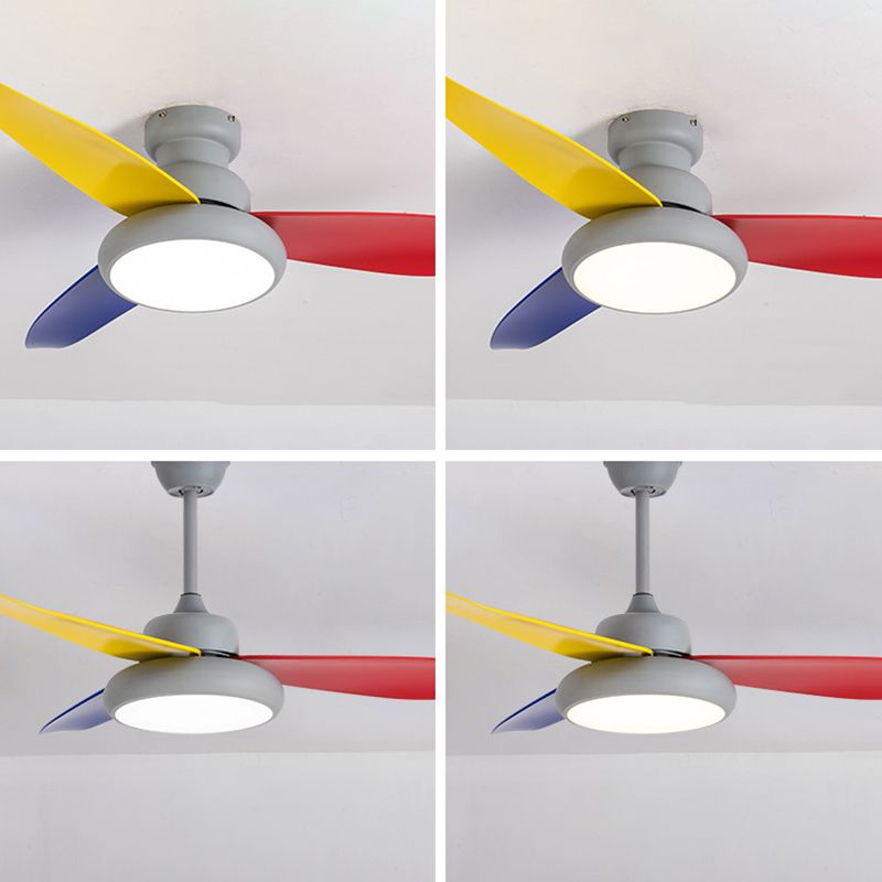 Luz de ventilador redondeo de dormitorio Luz de la sala de estar de metal LED Semi Flush Techo de techo de montaje