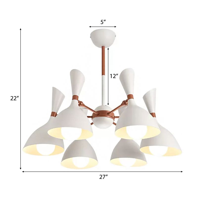 Living Room Kindergarten Pendant Light Metal Contemporary Monochrome Chandelier