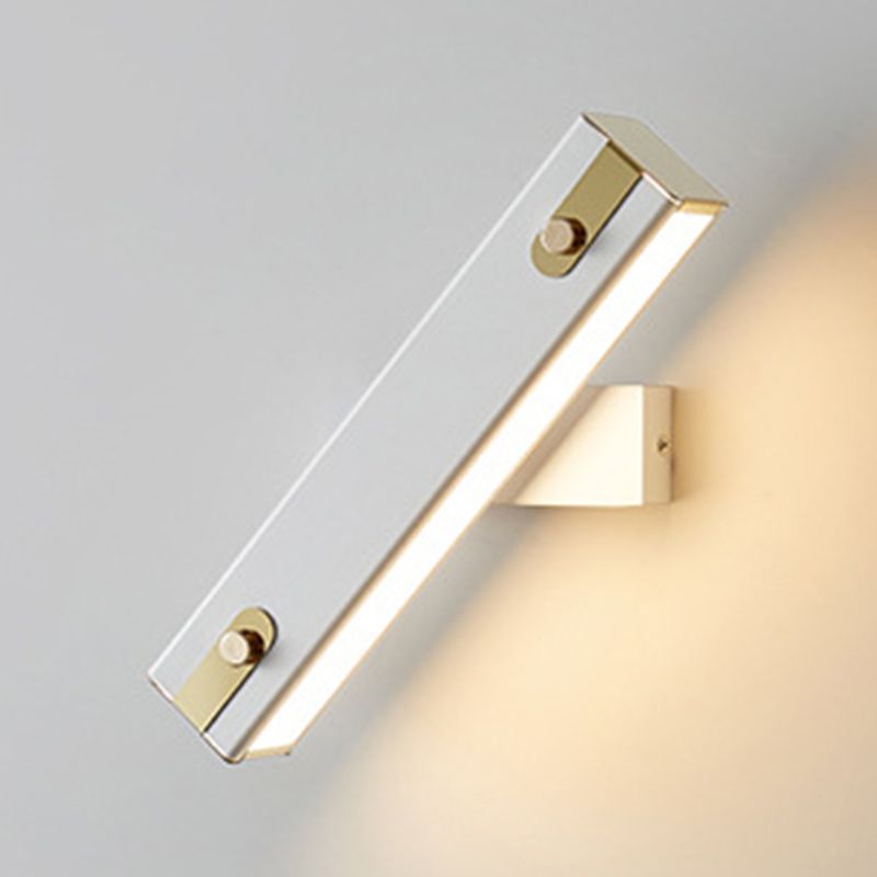 Modern Metal Rotatable Wall Light Rectangle 12" Wide LED Wall Sconce for Living Room