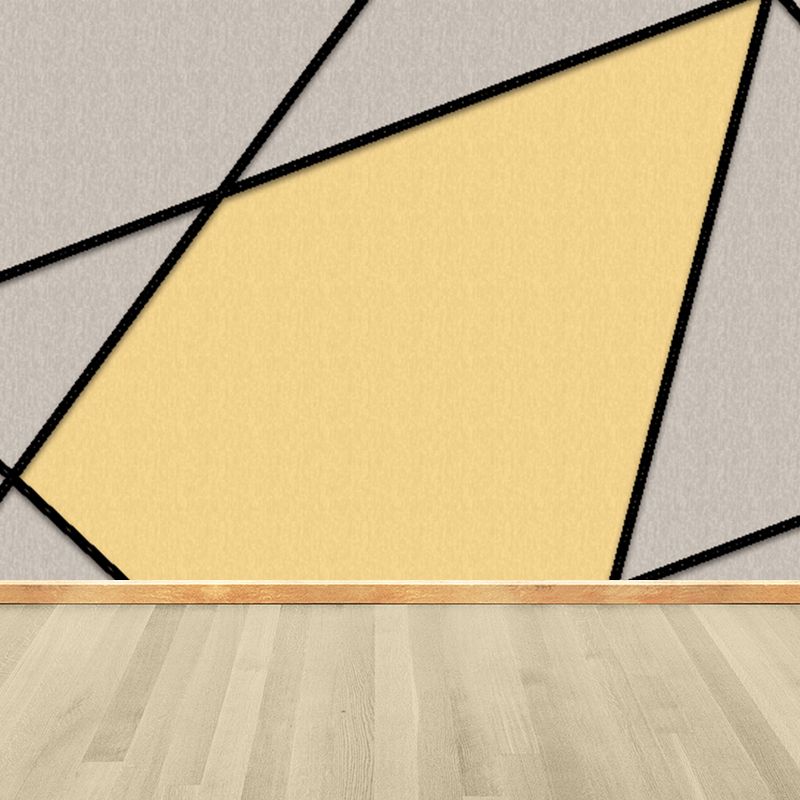 Soft Color Geometry Pattern Mural Moisture-Proofing Wall Covering for Dining Room