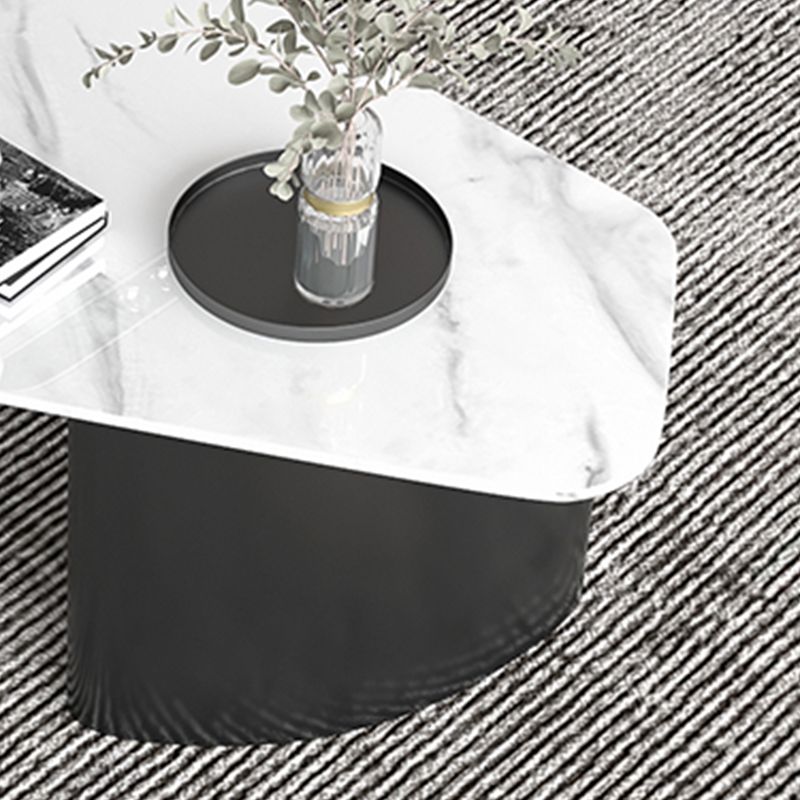 Glam Geometric Coffee Table Slate Top Cocktail Table for Living Room