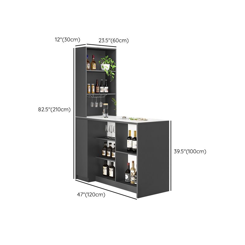 Modern Style Stone Rectangle Bistro Bar Desk Table for Living Room