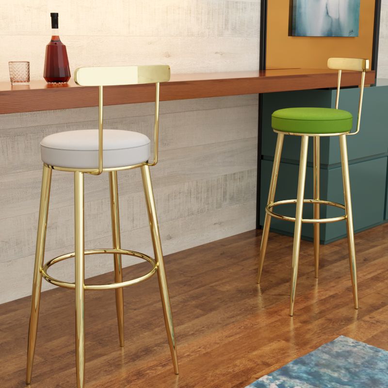 Industrial Low Back Counter Stool Armless Bar Chair with Metal Footrest