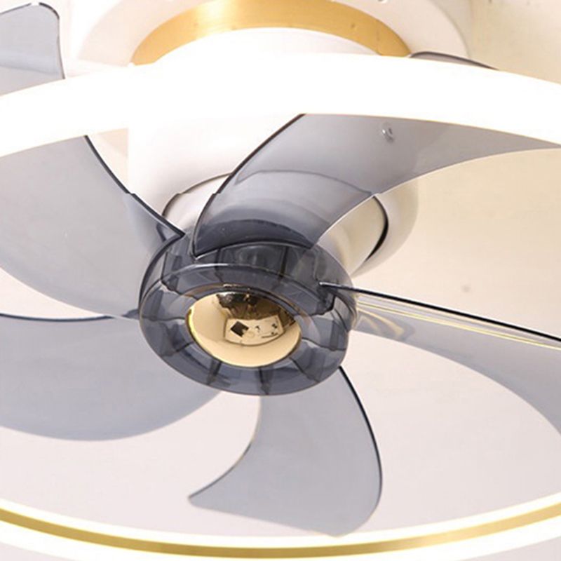 1-Light Circular Flush Mount Lamp Modern Style Metal Fan Ceiling Lighting
