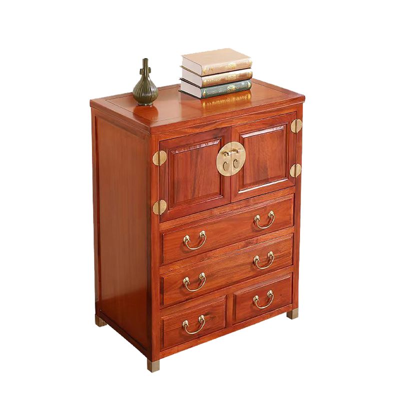 Minimalistic Brown/Wood Accent Chest with Drawers and Wooden Legs